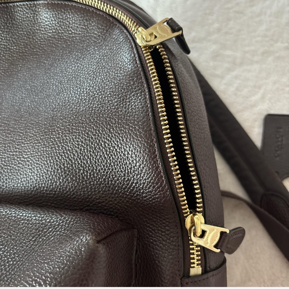 Coach Burgundy Mini Leather Backpack - Picture 7 of 8